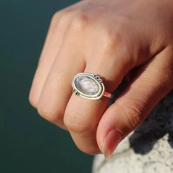 New Two Tone Exquisite CZ Retro Ring - Picture 5 of 6